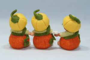 Pumpkin Siblings (handmade bendable doll set) - Eco Flower Fairies LLC - Waldorf Doll Shop - Handmade by Ambrosius