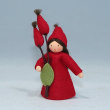 Rose Hips Fairy (handmade decorative felt doll) - Eco Flower Fairies LLC - Waldorf Doll Shop - Handmade by Ambrosius