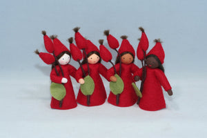 Rose Hips Fairy (handmade decorative felt doll) - Eco Flower Fairies LLC - Waldorf Doll Shop - Handmade by Ambrosius