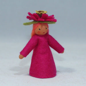 Zinnia Fairy (handmade decorative felt doll) - Eco Flower Fairies LLC - Waldorf Doll Shop - Handmade by Ambrosius