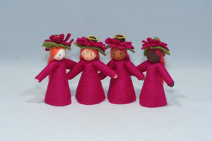 Zinnia Fairy (handmade decorative felt doll) - Eco Flower Fairies LLC - Waldorf Doll Shop - Handmade by Ambrosius