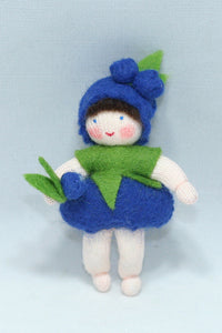 Handmade Blueberry Pixie Doll by Ambrosius – Eco-Friendly Wool Felt Waldorf Toy from Eco Flower Fairies LLC