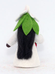 Cherry Blossom Fairy Doll – 2.5” Handmade Felt Waldorf Decoration by Ambrosius