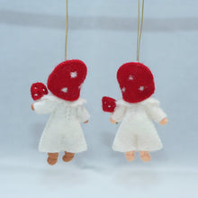 Mushroom World - Fly Agaric Mushroom Pixie Doll – 2" & 2.5" Handmade Felt Waldorf Decorations by Ambrosius