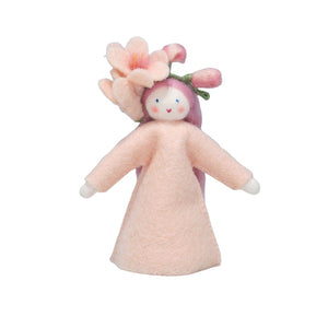 Freesia Fairy (3.5" miniature handmade felt doll, flower hat)