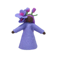 Freesia Fairy (3.5" miniature handmade felt doll, flower hat)