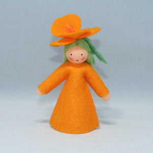 Golden Poppy Fairy (3" handmade decorative felt doll)