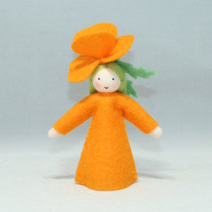 Golden Poppy Fairy (3" handmade decorative felt doll)