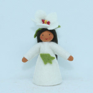 Handmade Hibiscus Fairy Doll by Ambrosius – Eco-Friendly Wool Felt Waldorf Toy from Eco Flower Fairies LLC