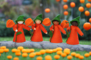 Handmade Japanese Lantern  Fairy Doll by Ambrosius – Eco-Friendly Wool Felt Waldorf Toy from Eco Flower Fairies LLC