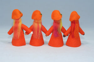 Japanese Lantern Fairy Doll – 2.5", 3" & 3.5" Handmade Felt Waldorf Decorations by Ambrosius