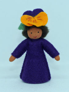 Handmade Pansy Fairy Doll by Ambrosius – Eco-Friendly Wool Felt Waldorf Toy from Eco Flower Fairies LLC