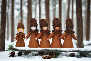 Handmade Pine Cone Fairy Doll by Ambrosius – Eco-Friendly Wool Felt Waldorf Toy from Eco Flower Fairies LLC