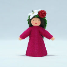 Handmade Raspberry Fairy Doll by Ambrosius – Eco-Friendly Wool Felt Waldorf Toy from Eco Flower Fairies LLC
