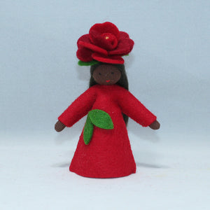 Handmade Rose Fairy Doll by Ambrosius – Eco-Friendly Wool Felt Waldorf Toy from Eco Flower Fairies LLC