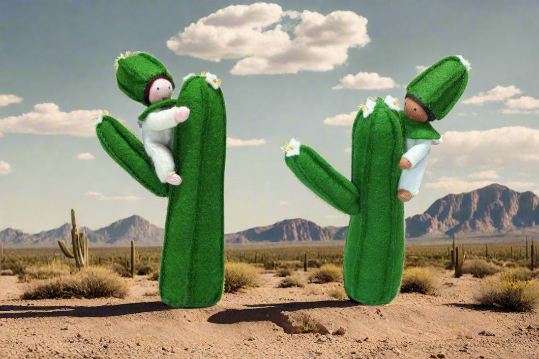 Handmade Saguaro Baby Doll by Ambrosius – Eco-Friendly Wool Felt Waldorf Toy from Eco Flower Fairies LLC