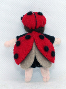 Ladybug Baby (2.5" miniature bendable hanging felt doll)