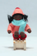 Girl on Sleigh | Waldorf Doll Shop | Eco Flower Fairies | Handmade by Ambrosius