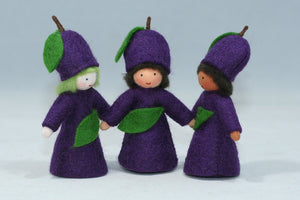 Plum Fairy (handmade decorative felt doll) - Eco Flower Fairies LLC - Waldorf Doll Shop - Handmade by Ambrosius