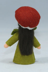 Chestnut Fairy (2.5" miniature standing felt doll, fruit hat)