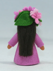 Lilac Fairy Doll – 2.5" Handmade Felt Waldorf Decoration by Ambrosius