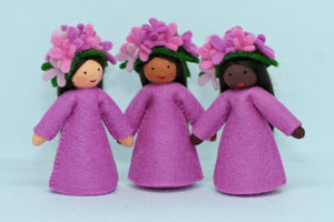 Lilac Fairy Doll – 2.5" Handmade Felt Waldorf Decoration by Ambrosius