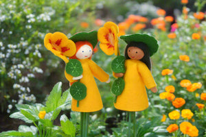 Handmade Nasturtium Fairy Doll by Ambrosius – Eco-Friendly Wool Felt Waldorf Toy from Eco Flower Fairies LLC