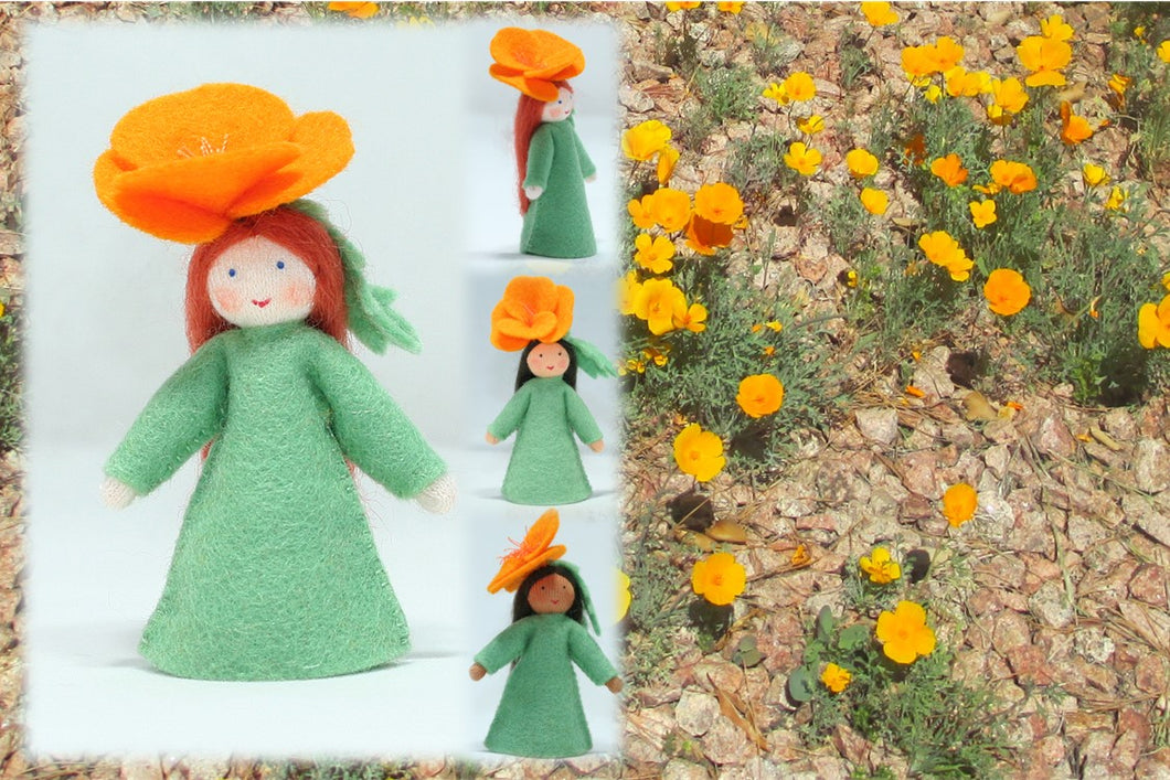 Golden Poppy Fairy | Waldorf Doll Shop | Eco Flower Fairies | Handmade by Ambrosius