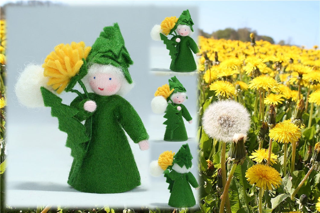 Dandelion Fairy (holding flower, fair skin) | Waldorf Doll Shop | Eco Flower Fairies | Handmade by Ambrosius