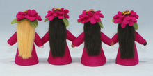 Zinnia Fairy (3" miniature standing felt doll, flower hat)